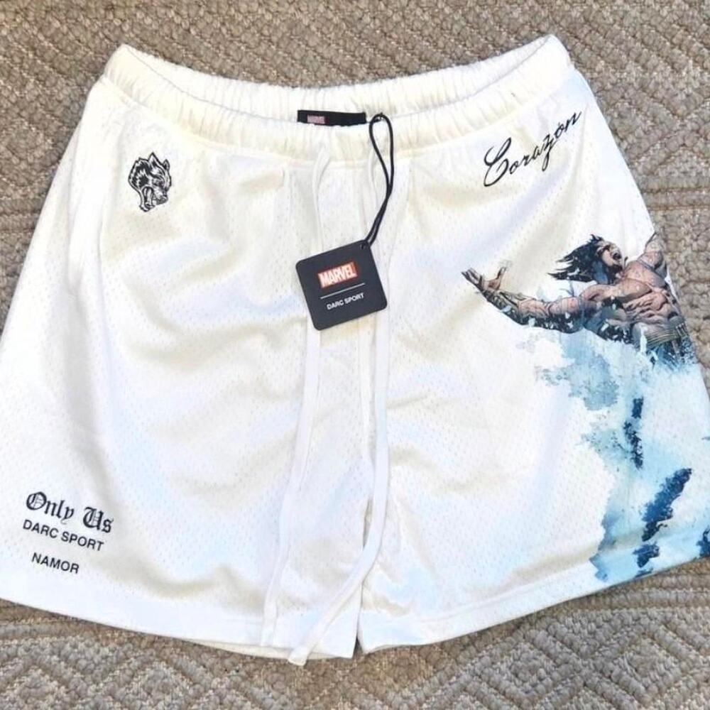 Darc Sport x Marvel Namor Mesh Shorts Size Large NWT